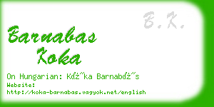 barnabas koka business card